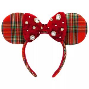 LIKE NEW - Disney Parks Minnie Mouse Plaid Ears Headband For Adults